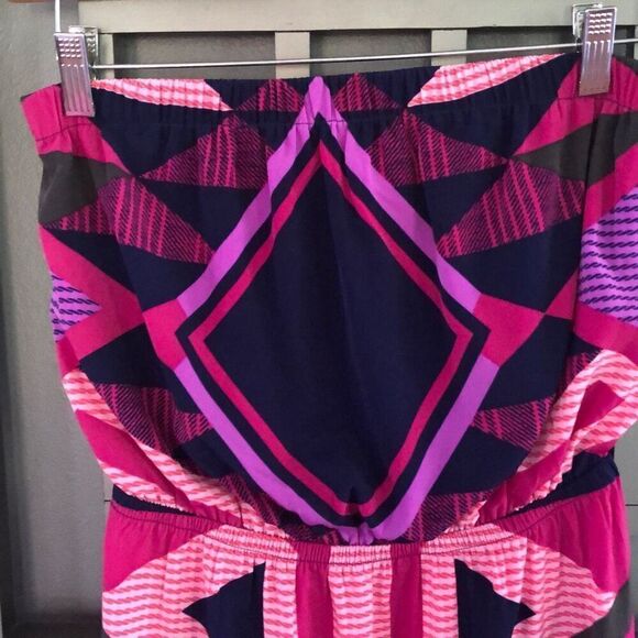 Express Strapless blousey Graphic pattern dress size S - Picture 2 of 5